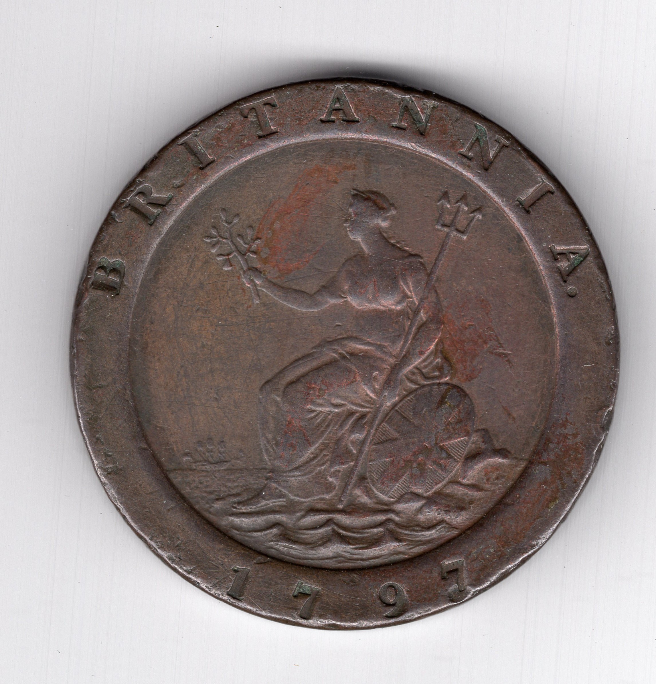 1797 GB George III cartwheel 2d twopence coin - Image 2 of 2