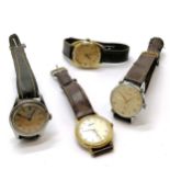 4 x vintage manual wind wristwatches inc Titus, Ingersoll, Everite etc - for spares / repairs