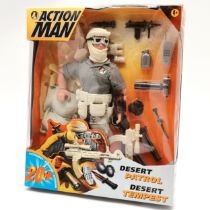 Action man desert patrol desert tempest figure- in unopened original box - box slightly a/f - 33cm