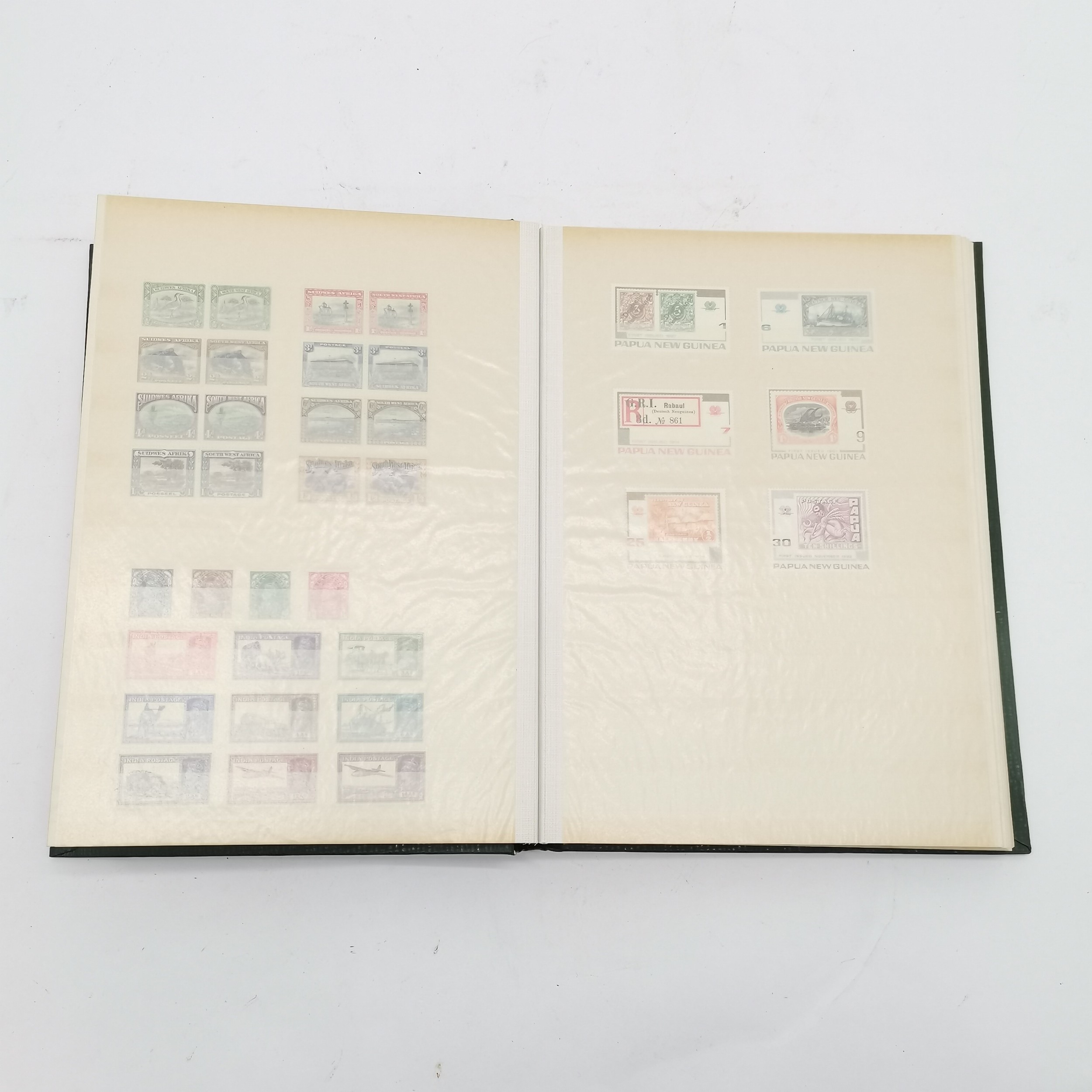 Green stockbook with mixed collection inc small amount of commonwealth and GB inc 4 x Wedgwood - Image 12 of 15