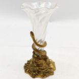 Antique Elkington & Co single epergne with gilt metal snake detail base - stamped #2941 on base &