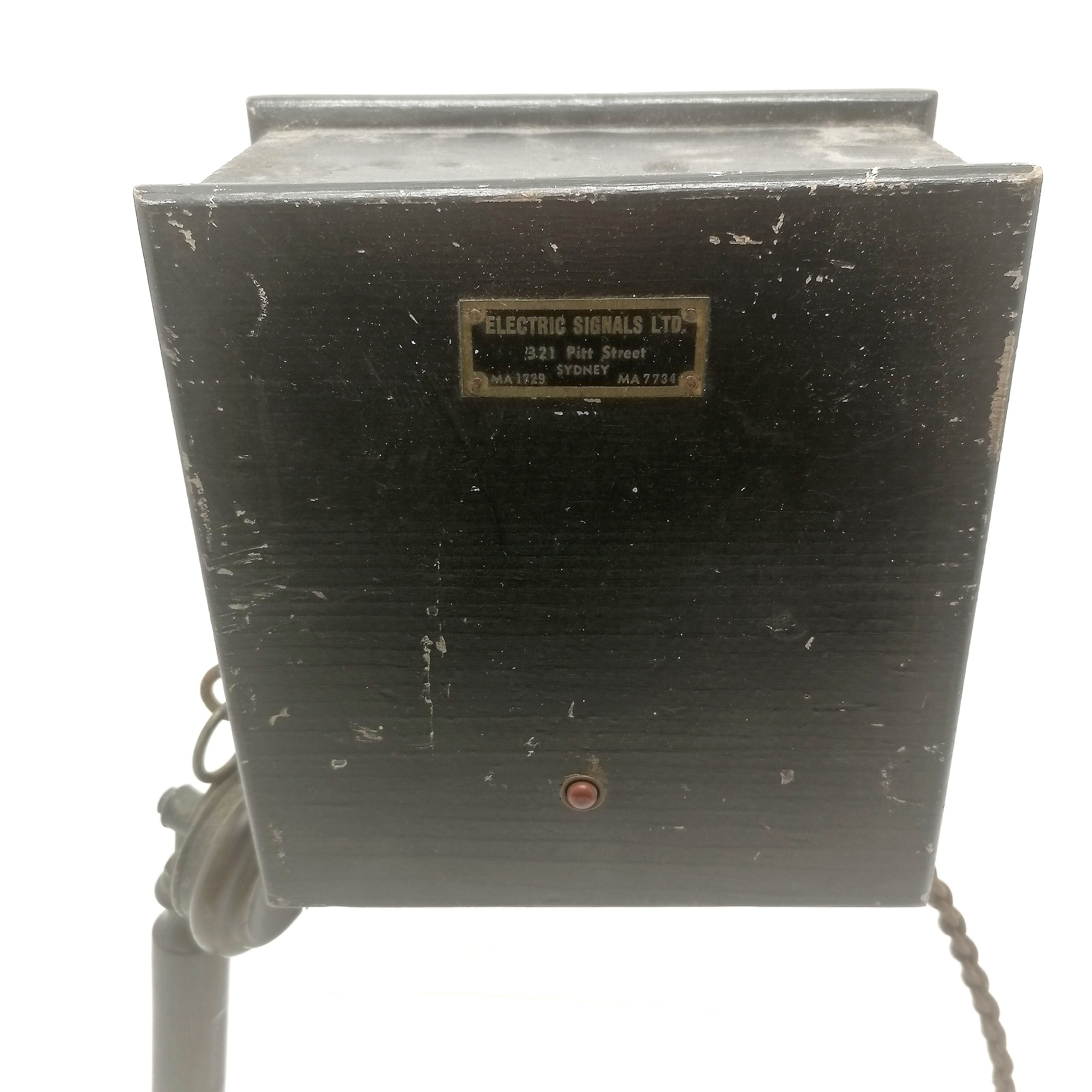 Electric Signals Ltd, Sydney railway telephone with morse code button to front - receiver length - Image 4 of 5