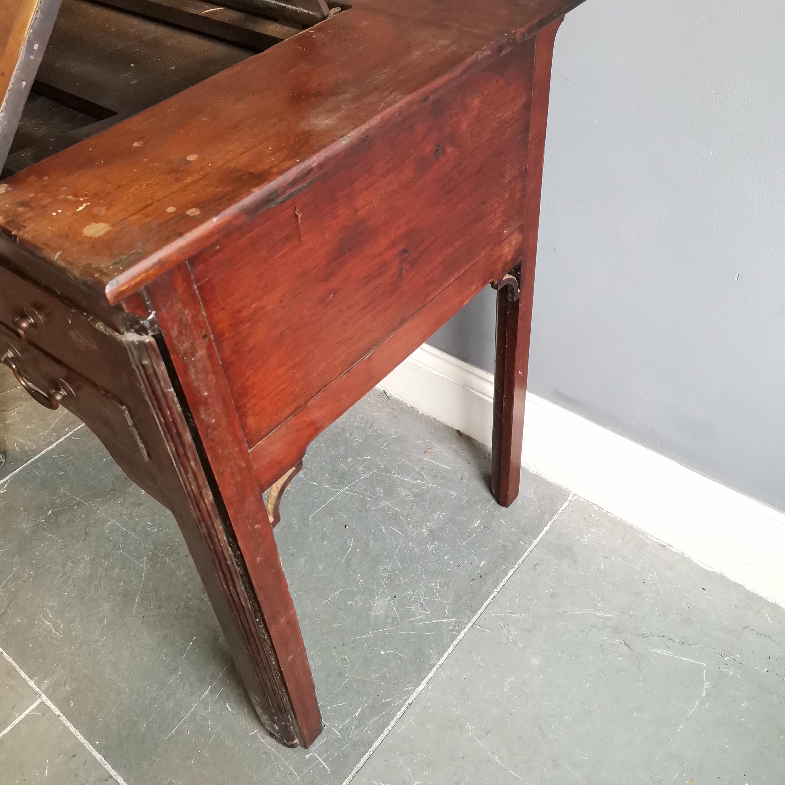 Antique mahogany Architects desk, fitted with reading stand, extending pull out front revealing - Image 5 of 5