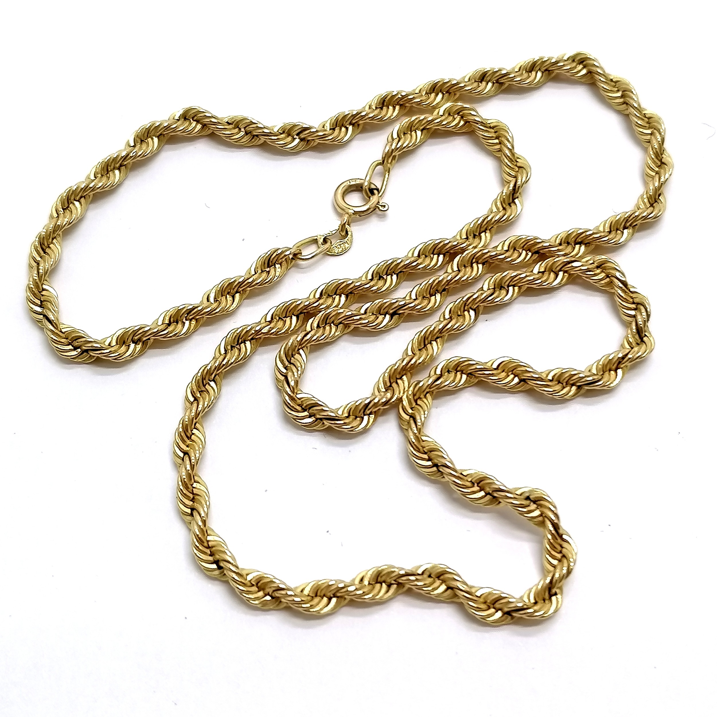 9ct hallmarked gold rope 50cm neckchain - 6.4g - SOLD ON BEHALF OF THE NEW BREAST CANCER UNIT APPEAL - Image 2 of 2
