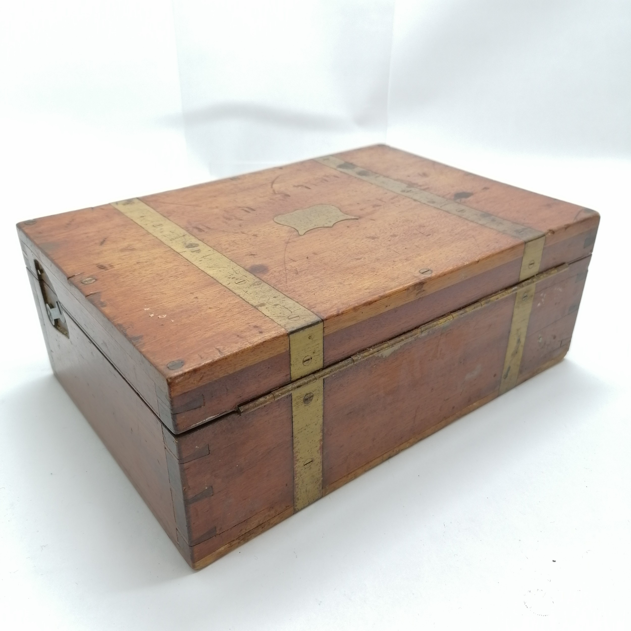 Antique mahogany & brass bounded medical box by Down Brothers (opposite Guys Hospital) with life out - Image 2 of 8