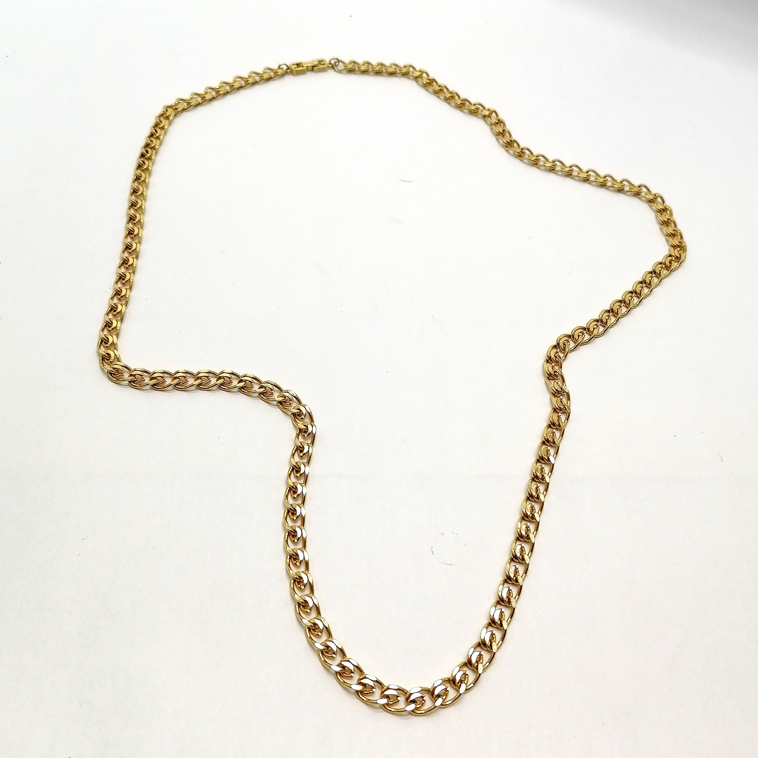 Givenchy Paris & New York long gold tone necklace - 90cm - SOLD ON BEHALF OF THE NEW BREAST CANCER