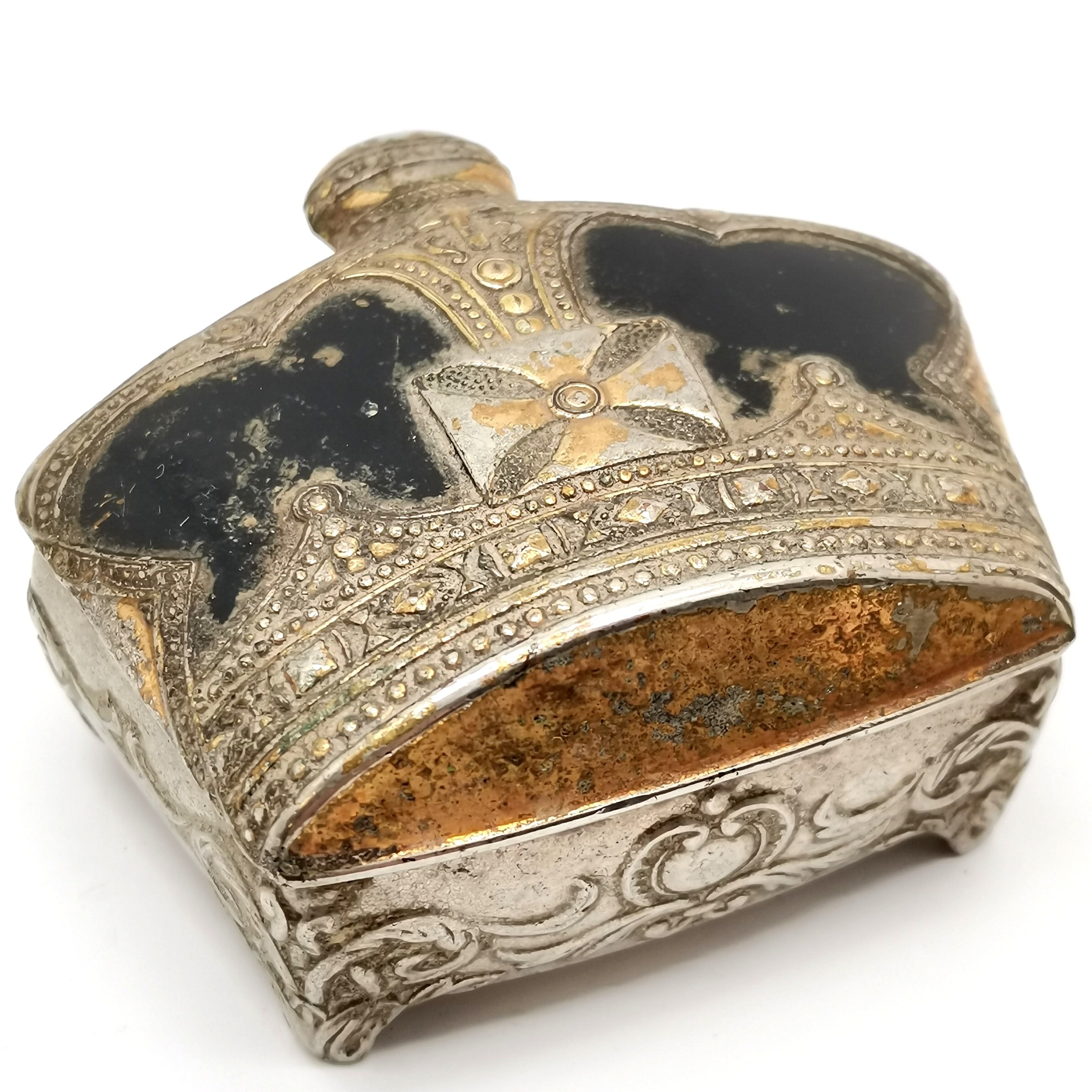 Tin cannister with 'King William IV crowned Sep 8 1831' lid (5.6cm diameter), hair grips box, flower - Image 2 of 5