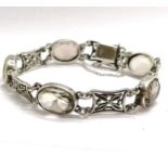 Silver citrine stone set bracelet - 19g total weight