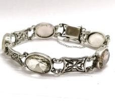 Silver citrine stone set bracelet - 19g total weight