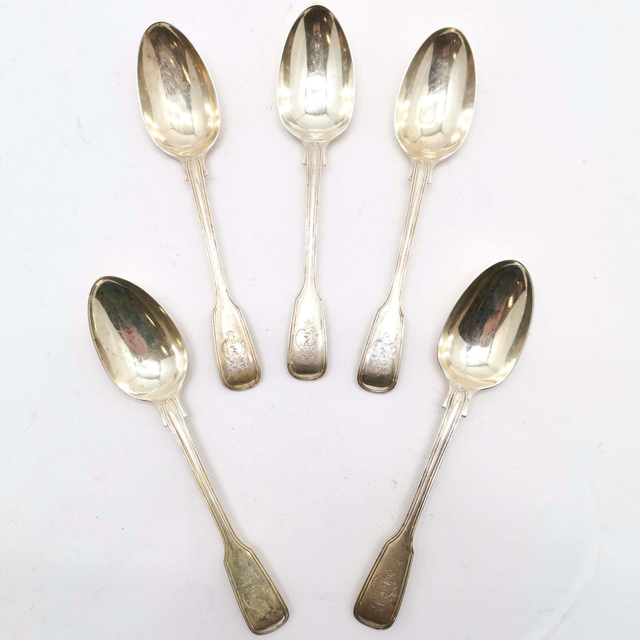 1854 Silver flatware by Chawner & Co (George William Adams) fiddle and thread pattern comprising x35 - Image 5 of 10