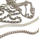 4 x silver marked neckchains - longest 58cm ~ total weight (4) 46g