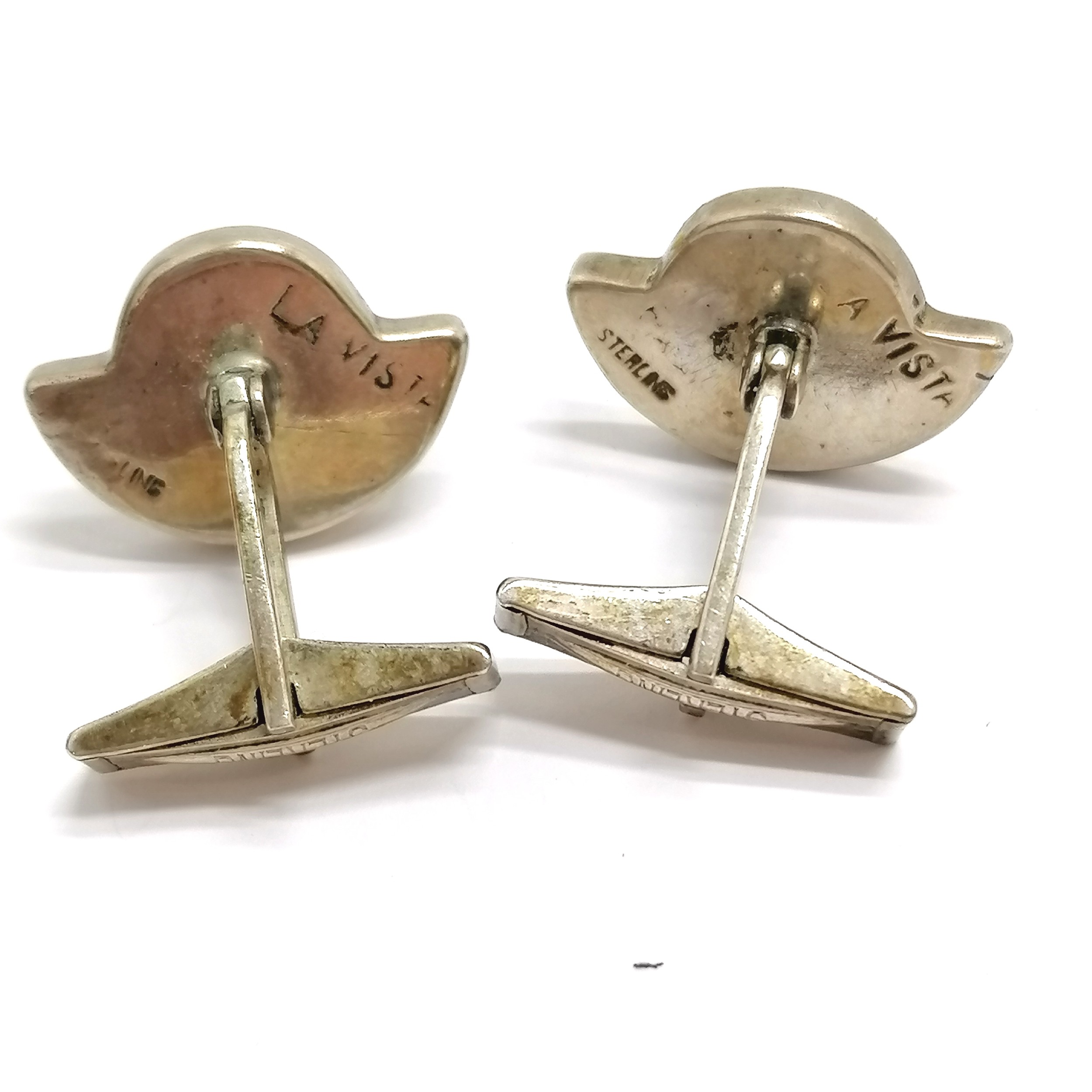 Idella La Vista pair of silver modernist cufflinks - 11.2g total weight - Image 2 of 2