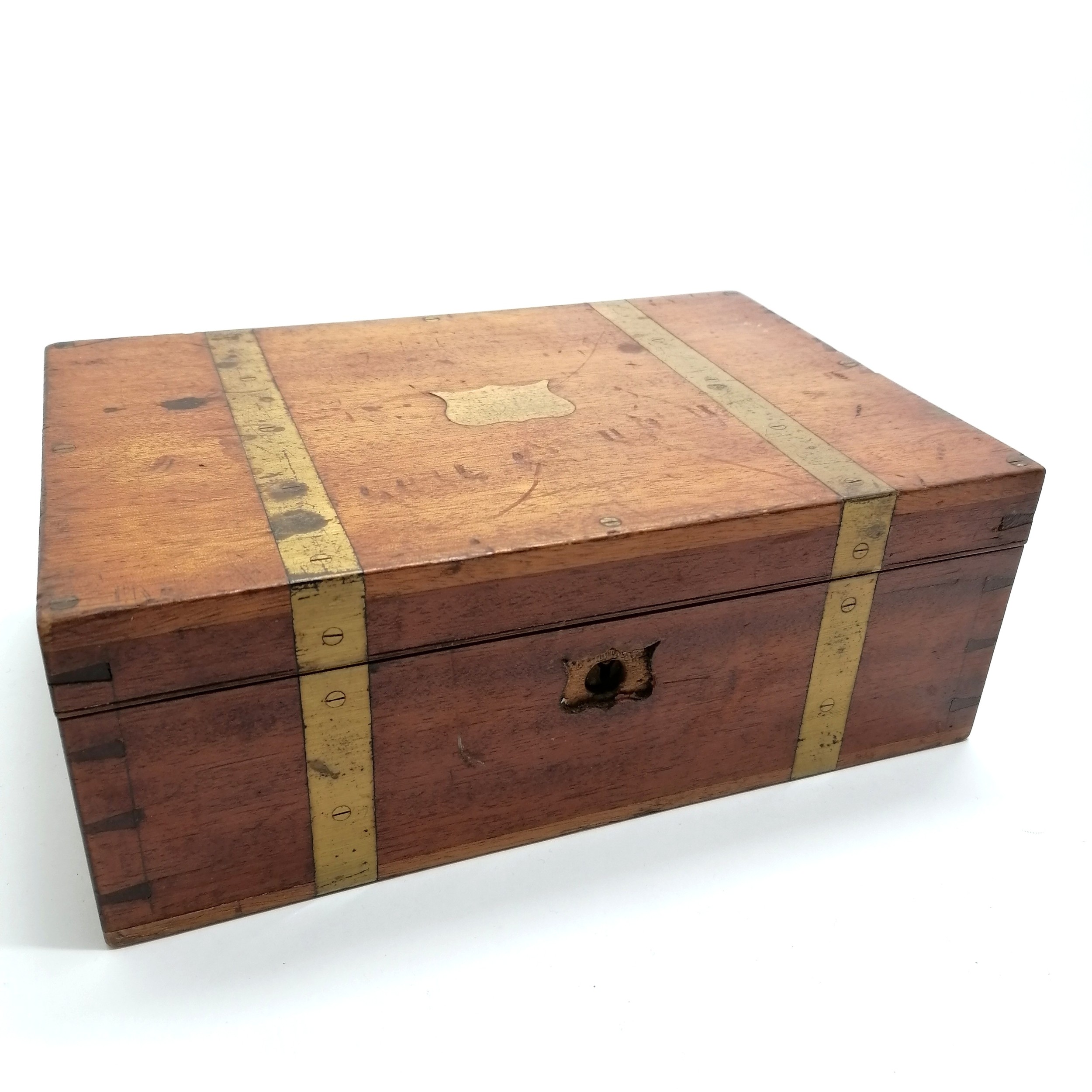 Antique mahogany & brass bounded medical box by Down Brothers (opposite Guys Hospital) with life out - Image 8 of 8