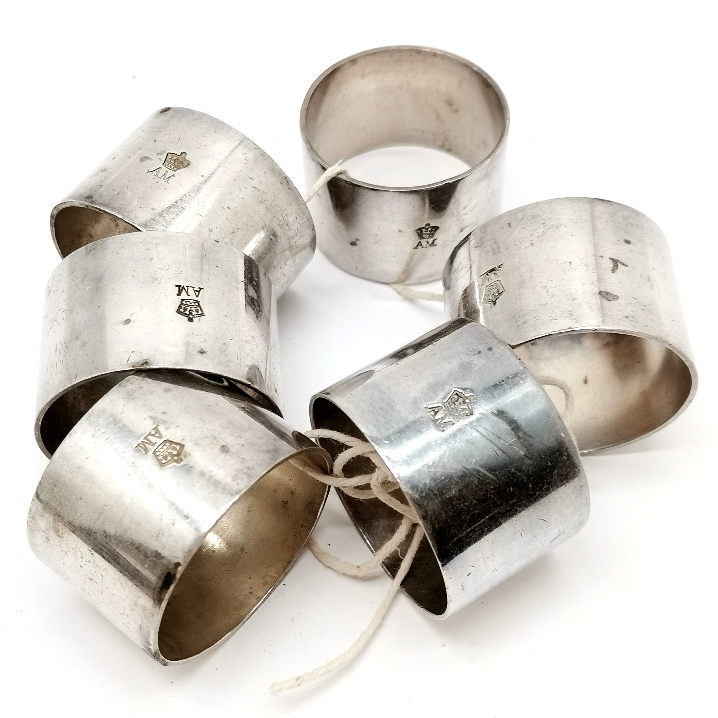 Set of 6 x Air Ministry silver plated napkin rings