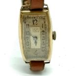 Omega Art Deco (1932) ladies gold Dennison tonneau cased manual wind wristwatch - case 2.5cm