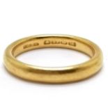 Antique 22ct hallmarked gold band ring - size I & 4g - SOLD ON BEHALF OF THE NEW BREAST CANCER