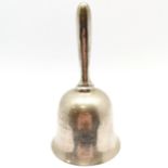 Italian hallmarked bell with dedication (October 1989) ~ 11cm high & 60g - some surface tarnish