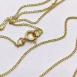 9ct marked gold fine 44cm neckchain - 0.7g