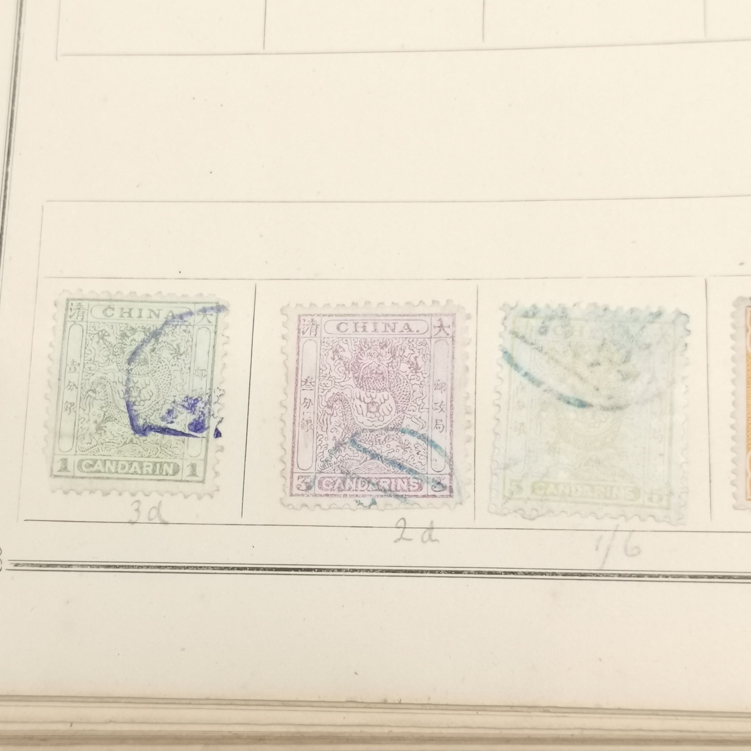 Cosmopolitan postage stamp album with useful collection inc GB 1d penny black, China dragon stamps & - Image 2 of 26
