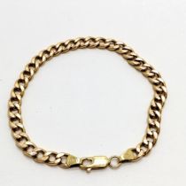 9ct hallmarked gold filed curb link bracelet - 19cm & 4.3g - SOLD ON BEHALF OF THE NEW BREAST CANCER