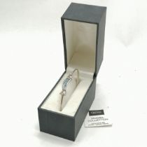 Silver & enamel bangle by Malcolm Gray (Ortak Silvercraft) 6.5cm inside diameter & 8.6g total weight