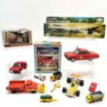 Collection of various toy vehicles to include Britain's No.9522 Massey Ferguson 595 in damaged