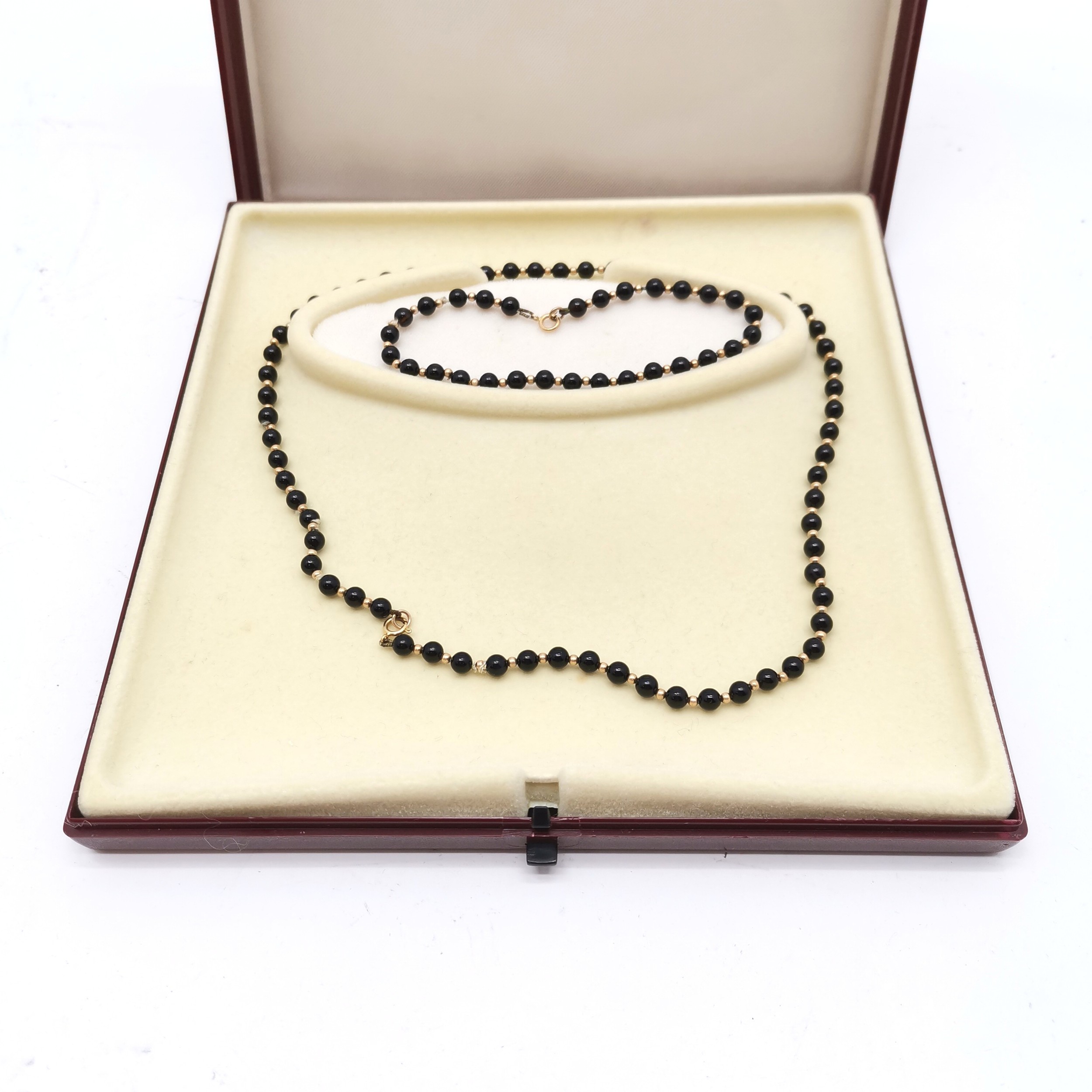 Qty of boxed pearl & bead necklaces - black bead set & 1 pearl bracelet have gold clasps - Image 2 of 3