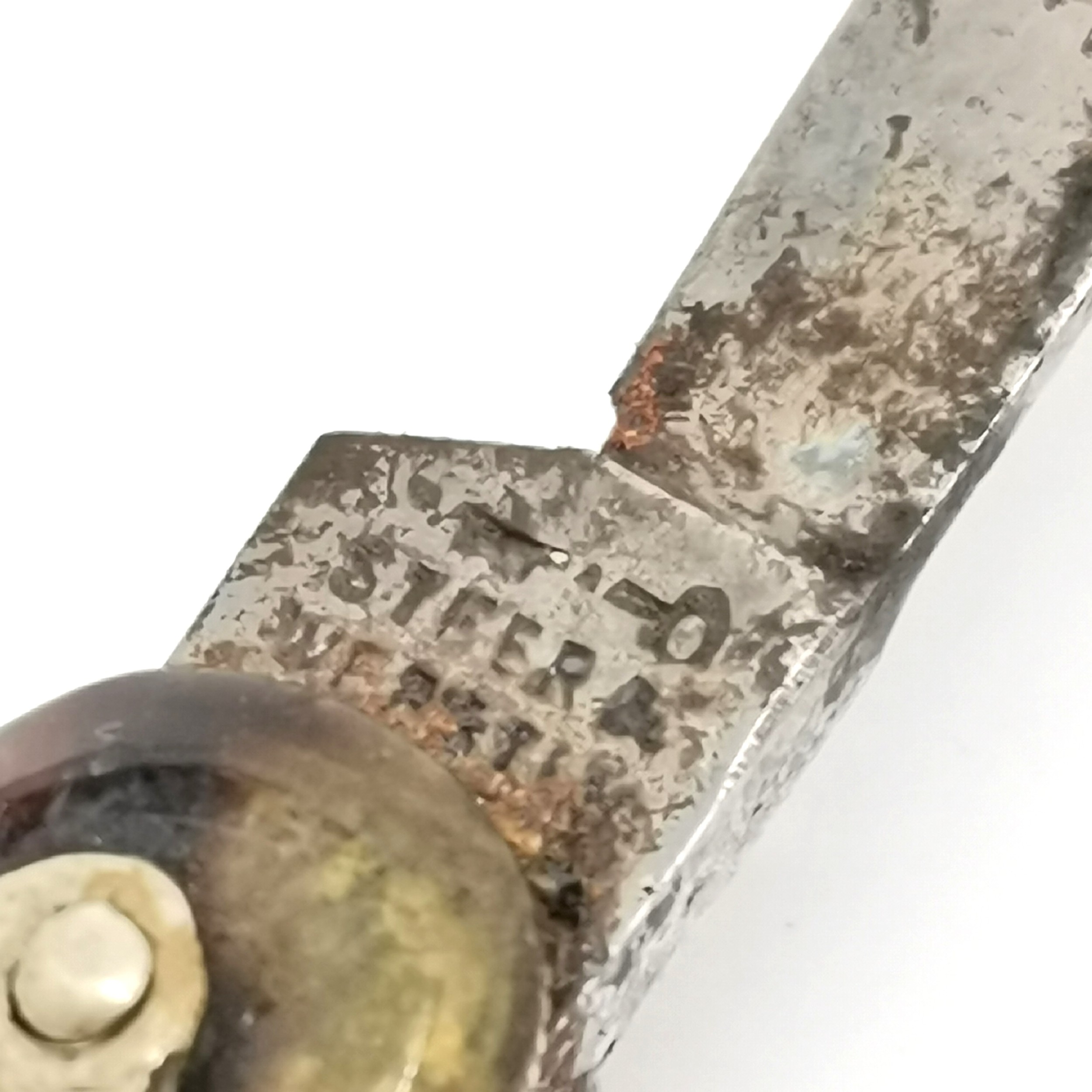 Steer & Webster tortoiseshell panelled penknife (scissors / blade / button hook) - 15cm opened t/w - Image 5 of 5