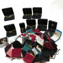 Large qty of mostly unworn gold tone jewellery set with precious / non-precious stones inc