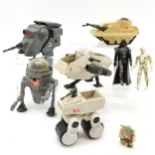 Collection of vintage Star Wars toys inc 1980 Yoda figure, 1982 C3PO, Darth Vader, 1981 mini rig