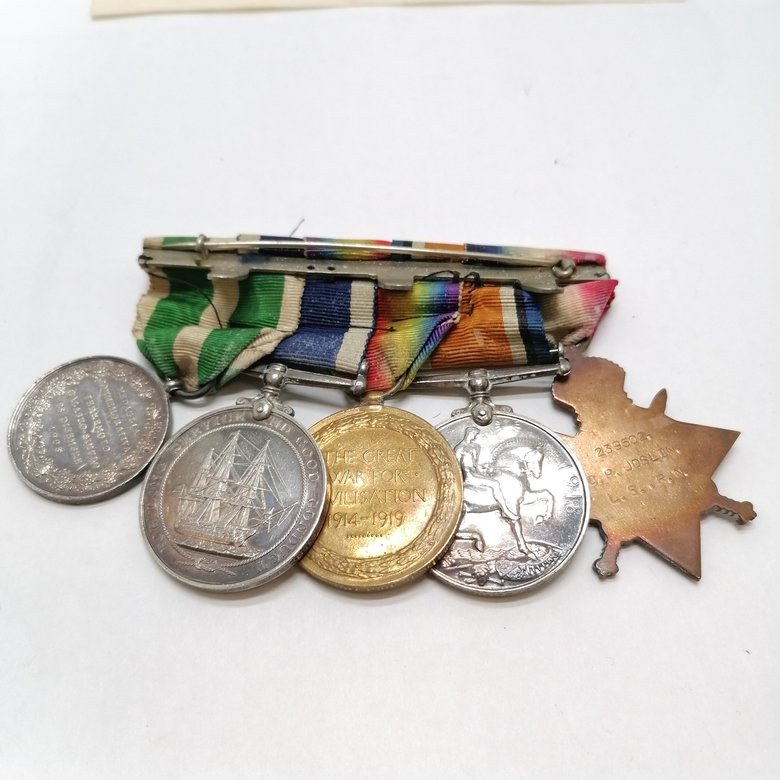 WWI group of medals for Charles Percy Josling (b.1891) - 1914-15 star, British War medal, Victory - Image 7 of 10