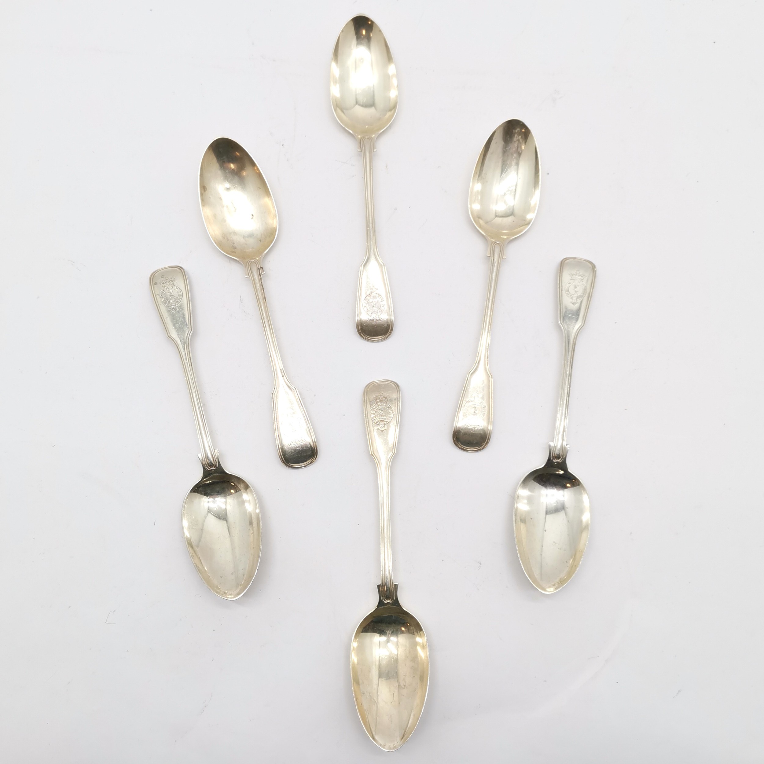 1854 Silver flatware by Chawner & Co (George William Adams) fiddle and thread pattern comprising x35 - Image 4 of 10