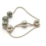 Pandora silver bracelet with 5 Pandora beads - 15.6g - SOLD ON BEHALF OF THE NEW BREAST CANCER