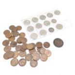 Small qty of coins inc farthings & silver etc