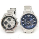 Seiko chronograph 50mm quartz wristwatch t/w Emporio Armani fashion quartz watch in stainless