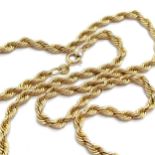 9ct hallmarked gold rope 50cm neckchain - 6.4g - SOLD ON BEHALF OF THE NEW BREAST CANCER UNIT APPEAL