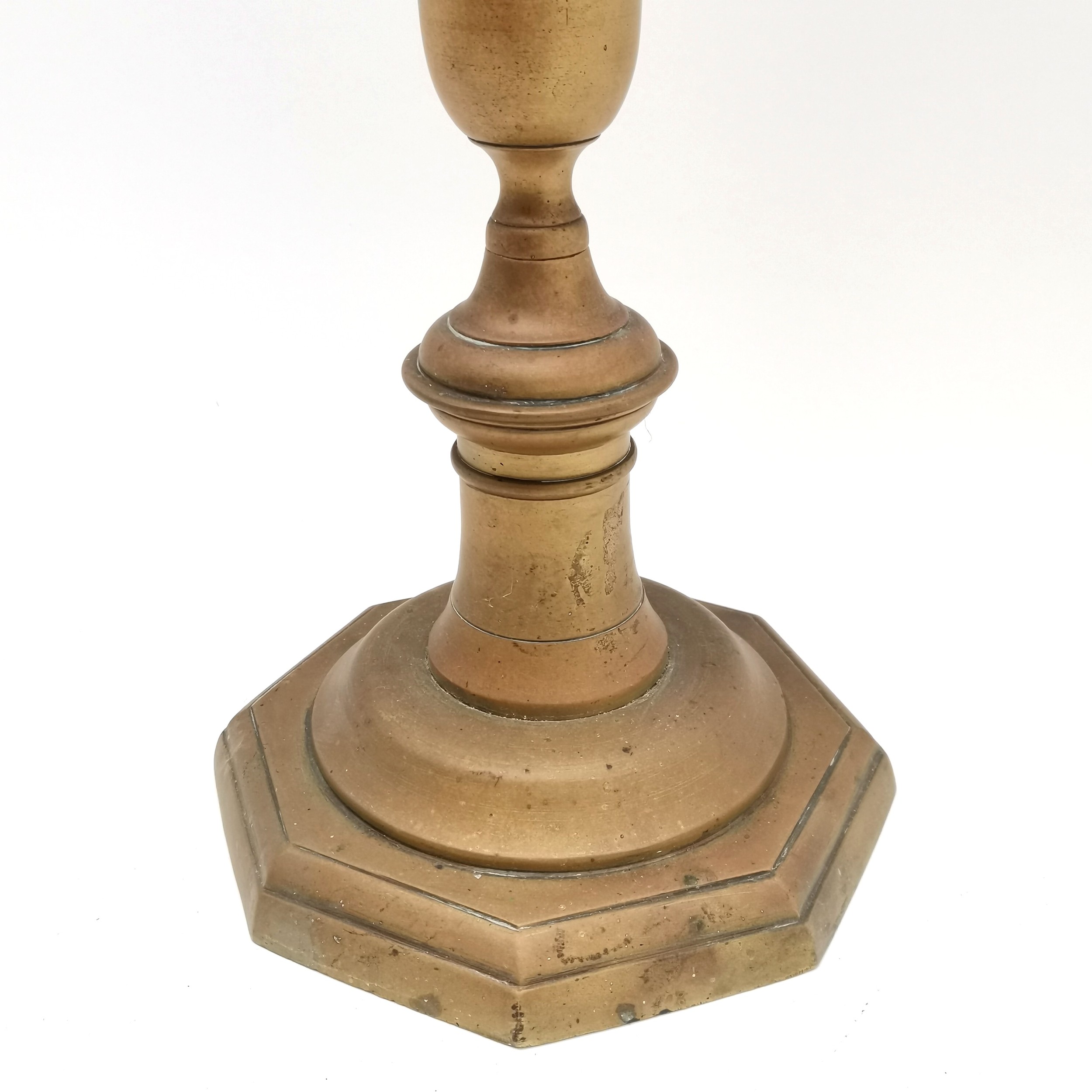 Vintage large brass candlestick, 70cm high, good used condition. - Image 2 of 2