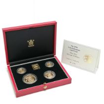 1998 UK gold proof sovereign four coin collection in original case with certificate ~ only 1500 were