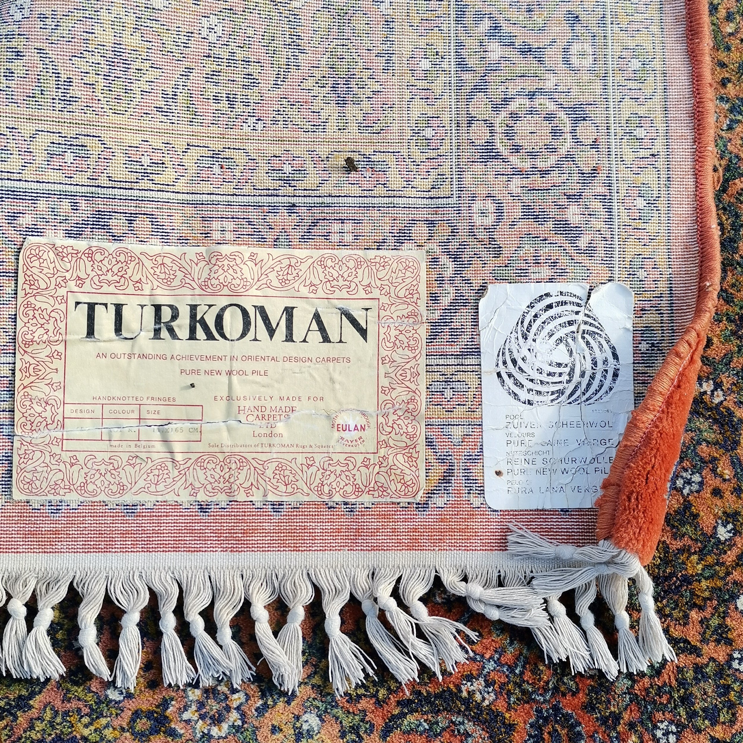 Terracotta wool Turkish grounded rug by Turkoman London ~ 171cm x 114cm - no obvious signs of damage - Image 2 of 3