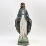 Vintage statue of Mary with paint decoration - 66cm high & 20kg ~ has wear but no obvious damage