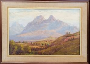 Jan de Leeuw (1908-1988) oil on canvas of a South African pastoral scene, signed bottom right, frame