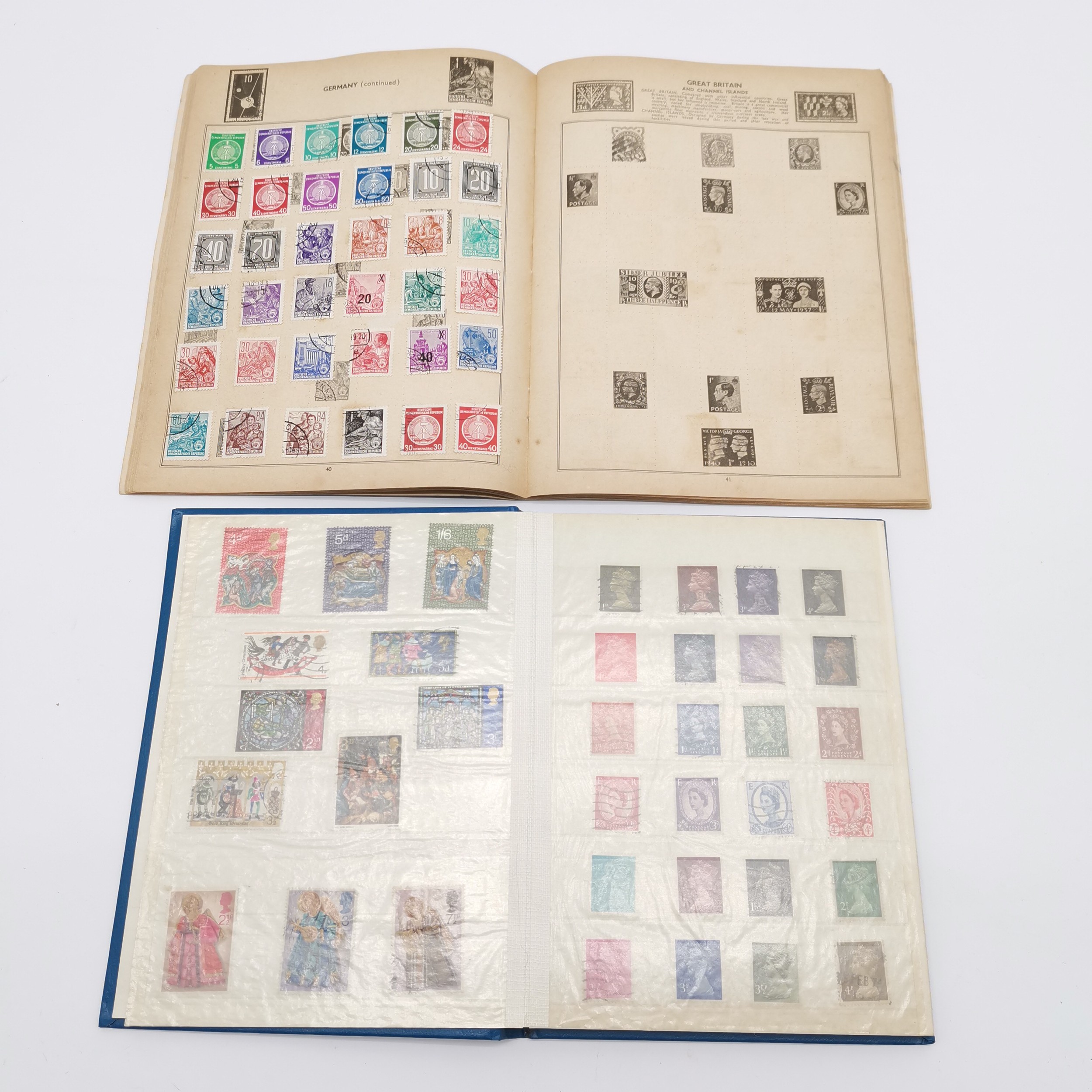 Box of loose stamps etc inc Hong Kong 1973 definitives folder - Image 6 of 8