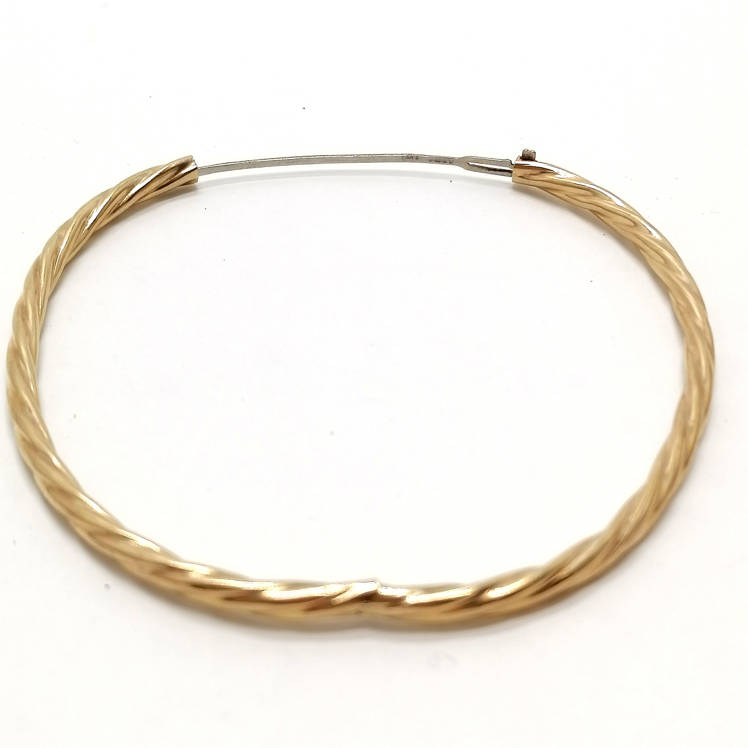 9ct hallmarked gold rope twist bangle with extending white gold mechanism - 4.5g - SOLD ON BEHALF OF - Image 2 of 2