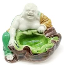 Oriental seated Buddha brush wash - 6cm high & no obvious damage