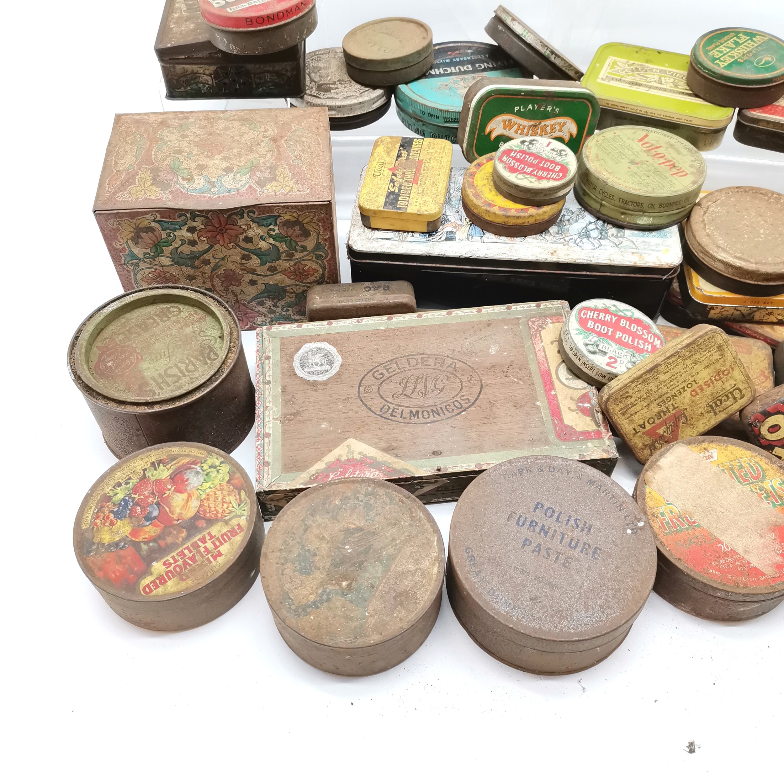 Collection of assorted vintage tins to include tobacco, shoe polish etc. - Image 3 of 6