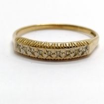 9ct hallmarked gold diamond set ring - size Z & 2g total weight