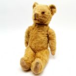 Vintage mohair jointed teddy bear with glass eyes with hump & growler - 53cm total height
