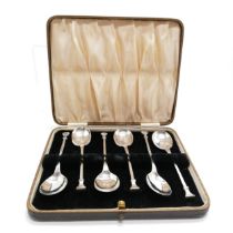 1939 silver set of 6 teaspoons by Viners in original retail box - spoons 11cm & 59g