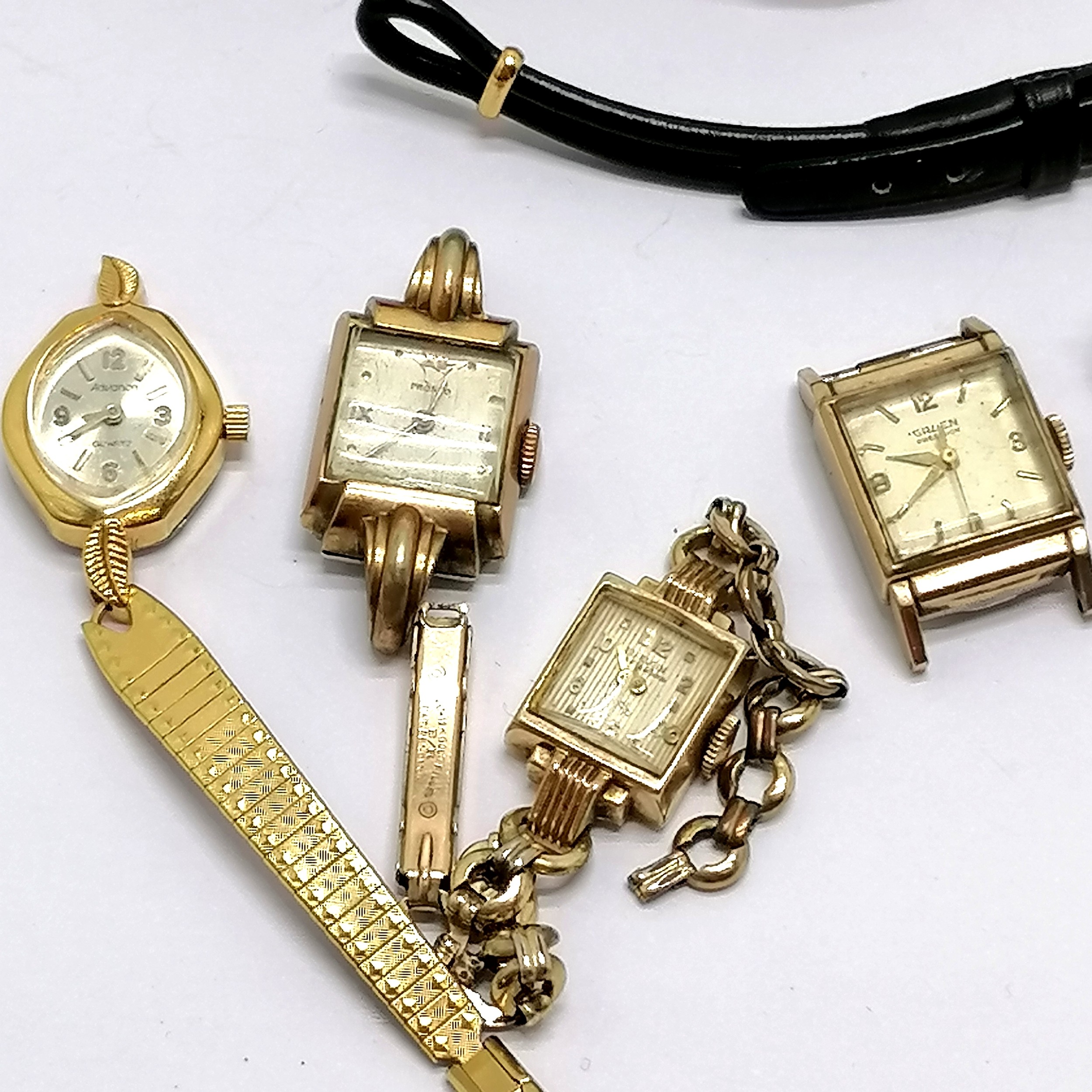 Qty of vintage ladies mechanical / quartz wristwatches inc Art Deco, Elgin, Pronto, Gruen, Hamilton, - Image 2 of 2