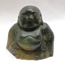 Chinese hand carved hardstone Buddha figure - 11cm high & 668g